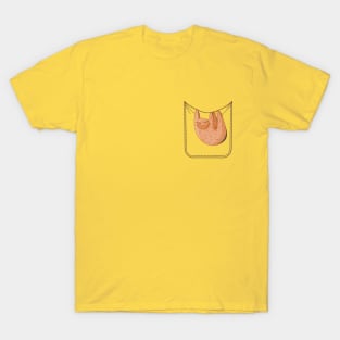 Sleepy Sloth on a Pocket T-Shirt